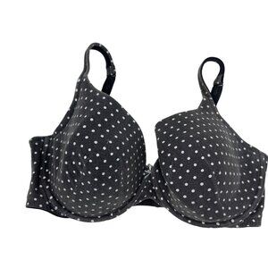 Cacique Polka Dot Full Coverage T-Shirt Bra With Adjustable Straps Size 42DDD